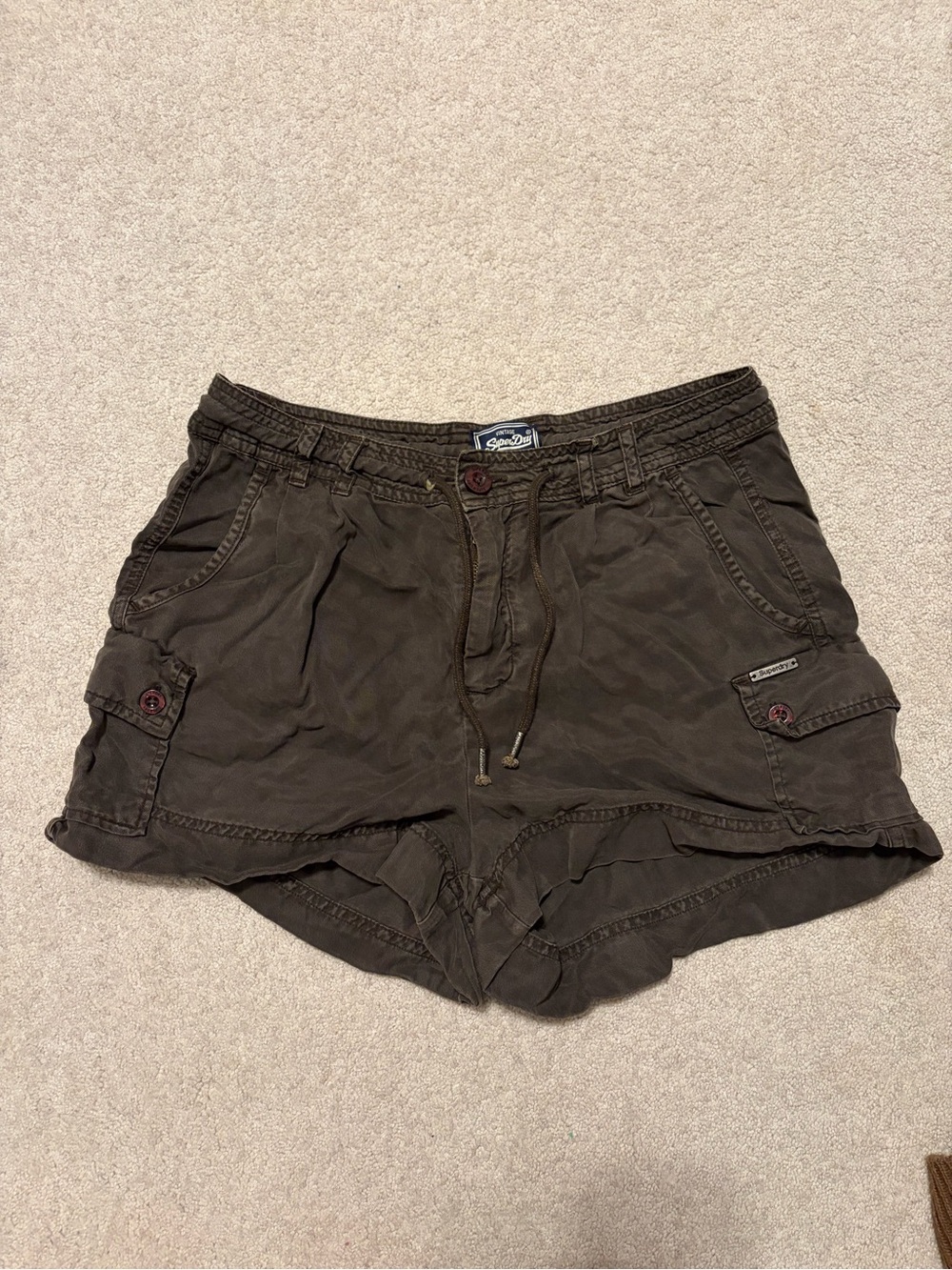 Superdry Women’s Brown Cargo Cotton Shorts